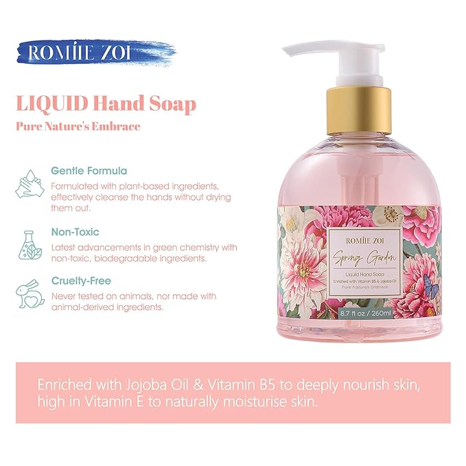 Liquid Hand Soap with Gift Box - Spring Garden - 260ml/ 8.7 fl.oz