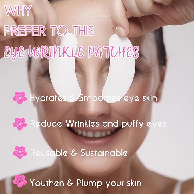 CCbeauty Reusable Under Eye Patches + Eye Cream Applicator Value Set | 100% Silicone Eye Gel Pads | Boost Hydration | Minimize Fine Lines + Wrinkles + Dark Circles | Storage Tin Included | White-VivaGrace Women