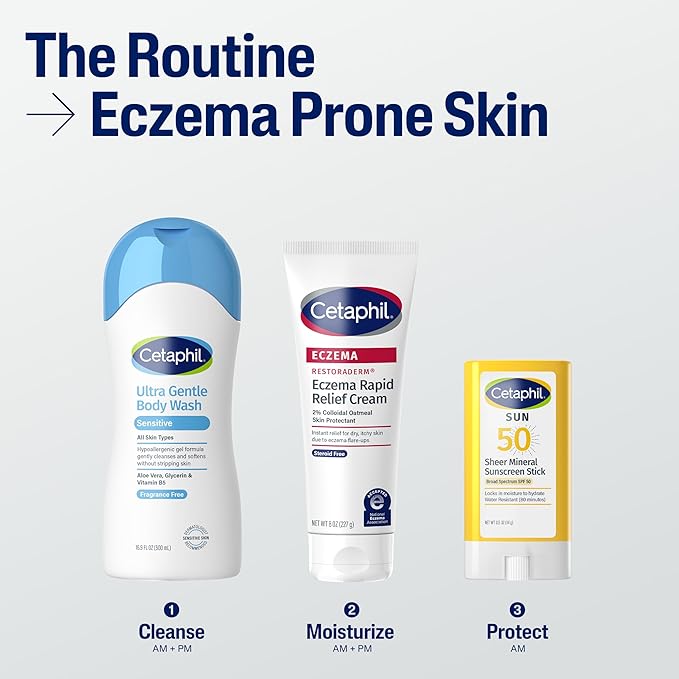 CETAPHIL ECZEMA RESTORADERM FLARE-UP RELIEF CREAM, For Eczema Prone Skin, 8 oz, Barrier Repair, 48 Hour Hydration, 2% Skin Protectant Colloidal Oatmeal, Steroid Free-VivaGrace Women