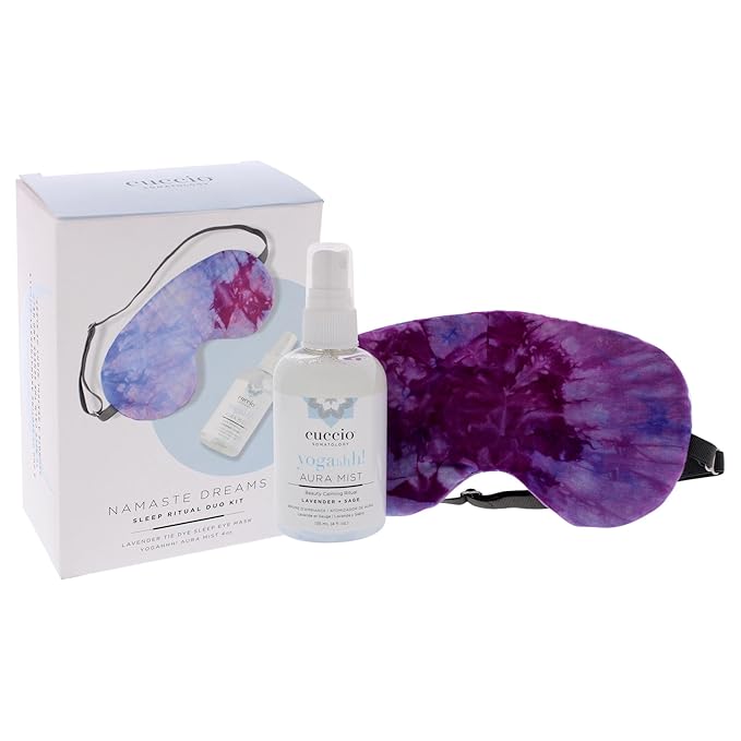 Namaste Dreams Duo Kit for Unisex - 2 Pc 4oz Yogahhh Aura Mist, 1 Pc Lavender Tie Dye Sleep Eye Mask-VivaGrace Women