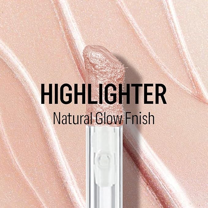 KYDA Liquid Highlighter, High Glossy Face Illuminator, Radiant Glow Liquid Filter, Silky Creamy Face Enhancing Makeup, Buildable Formula-Rose Gold-VivaGrace Women