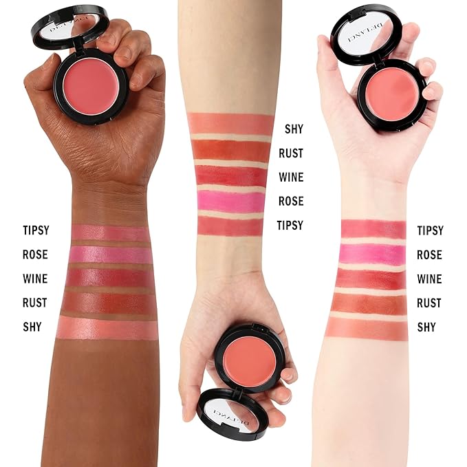 DE'LANCI Blush Single for Cheeks+Lip, Buildable Color Silky Smooth Peach Blush, Best Peachy Half Matte Blusher for Fair Medium Skin, Easy to Use Travel Size, Breathable Blendable Cream Blush (SHY 05#)-VivaGrace Women