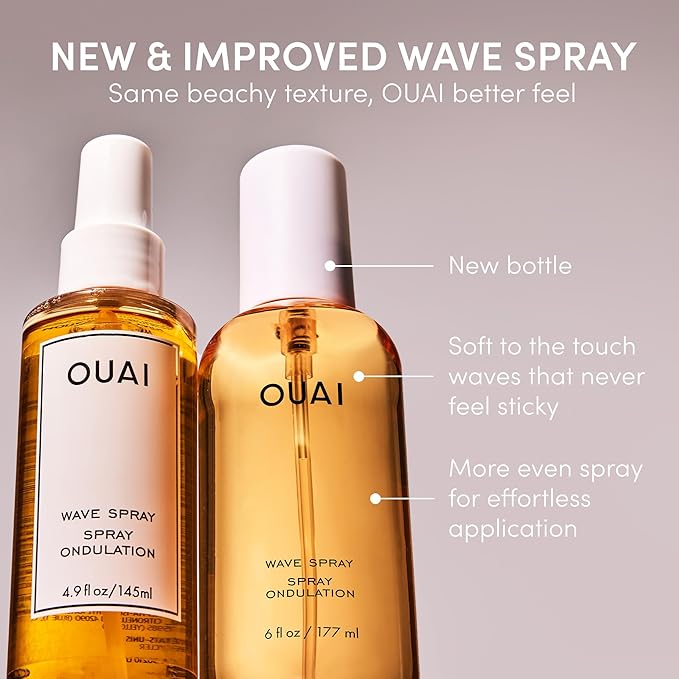 OUAI Wave Spray - Texture Spray for Hair with Coconut Oil & Rice Protein - Adds Texture, Volume & Shine for Beach Waves - Paraben Free, Safe for Color & Keratin-Treated Hair (6 fl oz)-VivaGrace Women