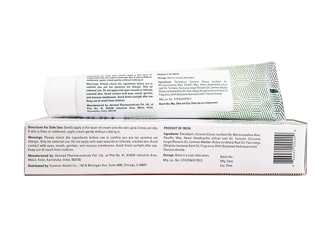 Sorion Cream - Herbal Moisturizer for Dry, Itchy, Flaky Skin with Coconut Oil, Neem, Turmeric and Pala Indigo Plant Skincare-VivaGrace Women