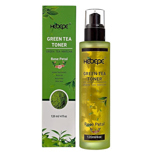 Green Tea Matcha Facial Toner with Rose Petal, Refreshing, and Soothing Face Toner, with Rose Oil, Aloe Vera,120ml-VivaGrace Women
