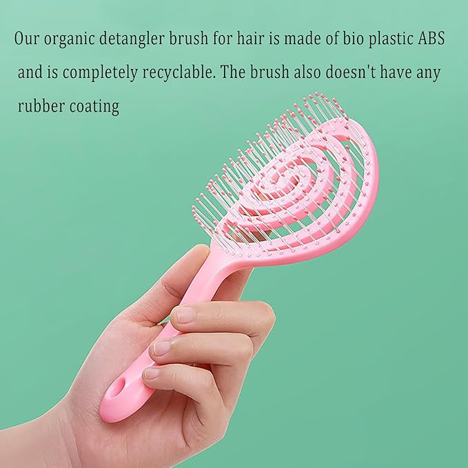 4 Pieces【Ultra-Soft】Baby Fine or Straight Hair Detangling Hair Brush for Kids【Skin-friendly material】Faster Blow Drying Styling Hair Detangling Brush with Flexible Bristles（Food grade ABS）Compact size-VivaGrace Women