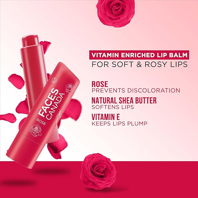 Red Tinted Lip Balm - Rose Petal | SPF 15 | 12 Hour Moisture | Rosy Soft Lips with Shea Butter & Vitamin E | Deep Nourishing for Dry Chapped Lips | 0.16 Oz/4.5g-VivaGrace Women