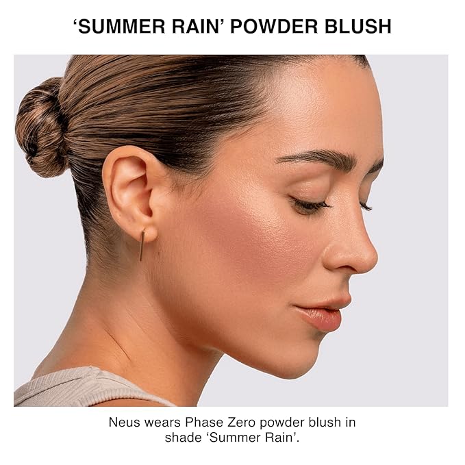 Makeup Powder Blush for cheeks | "Summer Rain" | 4g / 0.141oz | Cruelty-Free, Vegan, Clean Beauty | Buildable & Blendable for Natural, Healthy Glow | Coral, Peach & Golden Hues-VivaGrace Women