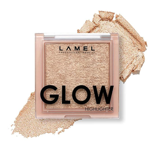 LAMEL Glow Highlighter: Face Make Up & Contour Palette in Deep, Vibrant Colors - Natural Shimmer - Compact Size & Perfect for Travel - Cruelty Free - 3.8gr/0.13 oz 402 (Sun)-VivaGrace Women