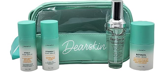 Anti-Aging Skincare Gift Set with Travel Bag - A Gesture of Ageless Love with Hyaluronic Acid Serum Vitamin C Eye Gel and Retinol Cream-VivaGrace Women