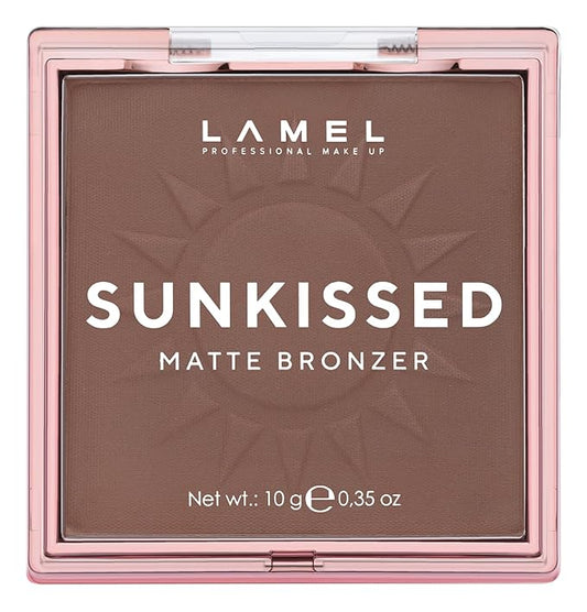 LAMEL Sunkissed Matte Bronzer Face Powder - Non-Shimmer, Long Lasting, Non-Greasy Bronzing Organic Makeup Formula - Matte Finish - Natural Tan Skin - N. 402-0.35oz.-VivaGrace Women