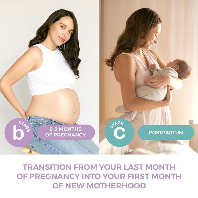 Leska Maternity Stages B & C Set | HYDRATE Belly Cream & RESTORE All-Over Toning Gel | Pregnant Moms Months 6-9 and Postpartum | Part of Complete 3-Part Maternity Skin Care System (Set of 2, 4oz each)-VivaGrace Women