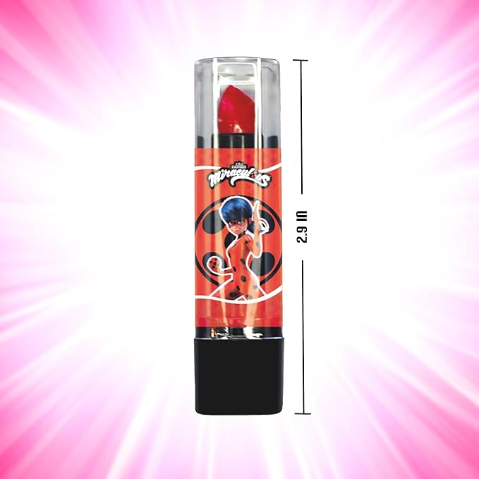 Miraculous Ladybug Cosmetic Lipstick Set - 7 Fruit Scented Color-Changing Lipsticks for Kids - Transforming Lipsticks Turn Pink - Magic Lipsticks Gift Set - Safe & Fun Makeup Kit-VivaGrace Women