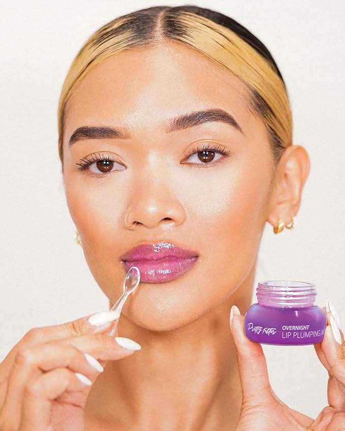 Touch in Sol Pretty Filter Overnight Lip Plumping Mask - Korean Lip Treatment Mask for Dry and Cracked Lips - Lip Volumizing and Intensive Nourishing with Shea Butter - Fig and Vanilla Scent-VivaGrace Women