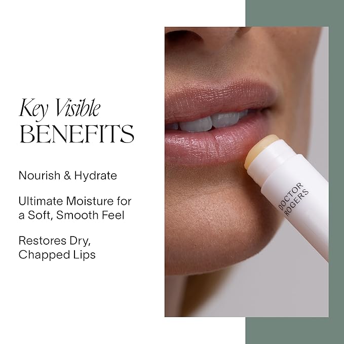 Doctor Rogers Lip Balm, Hydrating and Softening Lip Moisturizer For Very Dry Lips, Dermatologist-Created, Natural, & Hypoallergenic Moisturizing Lip Balms, 4.25g Tube, Pack of 3-VivaGrace Women