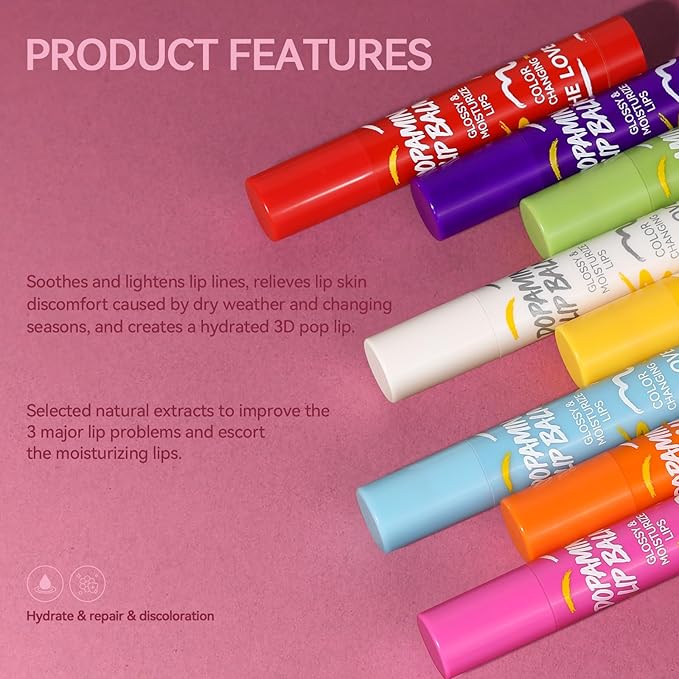 8PCS Tinted Lip Balm with Vaseline, 8 Colored Lip Balm Set, Natural Plumping Lip Balm Pack, Girls’ PH Lip Balm Bulk, Small Gifts Lipstick Sets For Women, Hydrating Lip Tint Balm, Soft Chap Sticks Pack-VivaGrace Women
