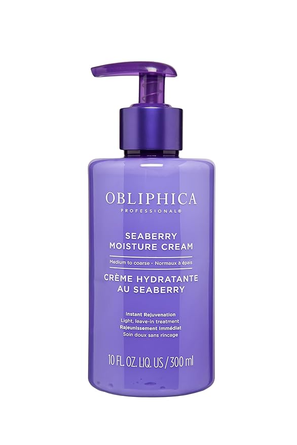 Obliphica Seaberry Leave In Moisture and Styling Cream for Women - Anti-Frizz Control, Normal Hair Products, Damaged Repaired Hair - Hair Mask & Treatment for Protecting Hair & Scalp - 10 Fl Oz-VivaGrace Women
