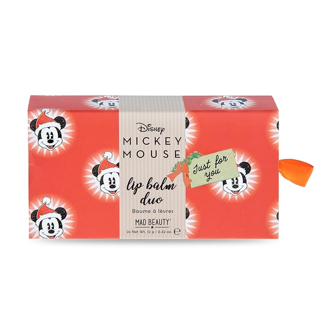 MAD BEAUTY Disney Mickey Mouse Lip Balm Duo, Frosted Berries & Vanilla Scented, 2-Pack, Gift Wrapped, Christmas, Holidays, Moisturizing-VivaGrace Women