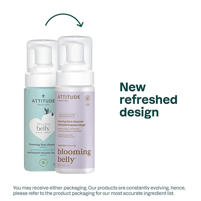 ATTITUDE Pregnancy Foaming Face Cleanser, EWG Verified, Dermatologically Tested, Plant and Mineral-Based, Vegan Maternity Products, Argan Leaf Extract, 5 Fl Oz-VivaGrace Women