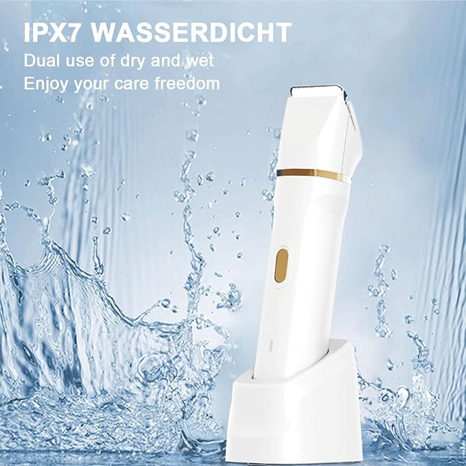 ele ELEOPTION Electric Razors for Women 5-in-1 Waterproof Wet Dry Electric Shaver with USB Charge Dock, Legs Hair Remover, Body Shaver for Beard Bikini Trimmer for Women White-VivaGrace Women