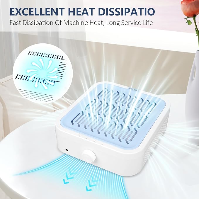 LIONVISON Nail Dust Collector for Salons: Manicure Pedicure Tool for Beginners DIY Nail Tech With Reusable Filter-VivaGrace Women