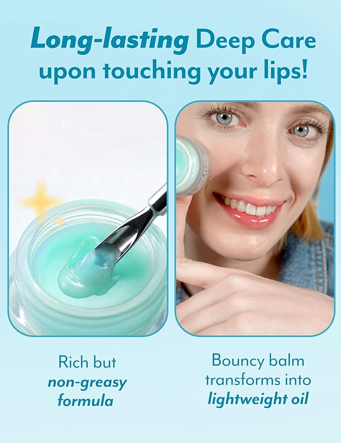 SelfBeauty Lip Mask - Cool Mint Rosemary, Vegan Lip Balm, Daily Lip Moisturizer, Overnight Hydrating Lip Treatment with Cool Mint, Lip Scrub Exfoliator Intensive Lip Repair, 0.51fl.oz-VivaGrace Women