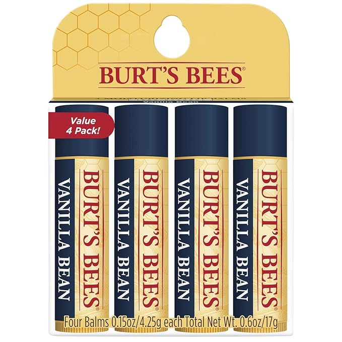 Burt's Bees 100% Natural Moisturizing Lip Balm, Vanilla Bean - 4 Tubes-VivaGrace Women