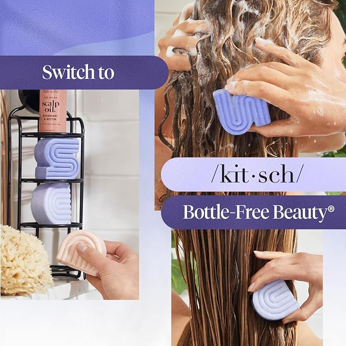 Kitsch Toning Purple Shampoo & Conditioner Bar Set For Blondes & Color Treated Hair - With Biotin for Strengthening & Neutralizing Brassy Tones - Vegan, Silicone & Sulfate Free - Made in USA-VivaGrace Women