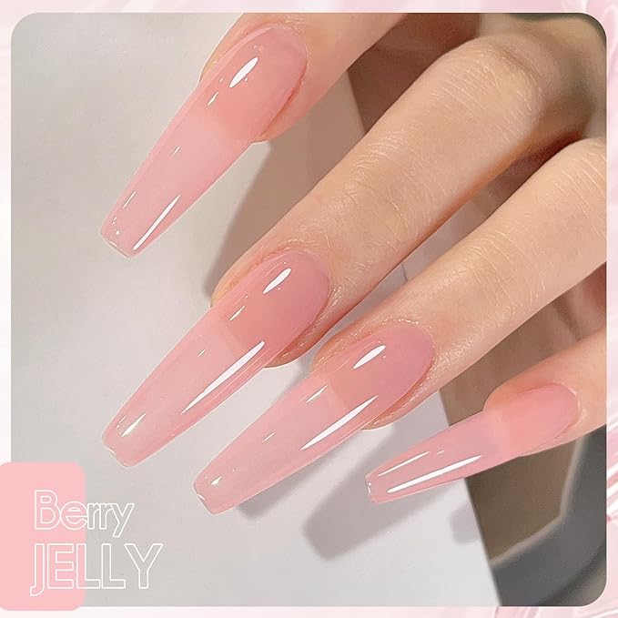 Beautpal Milky Jelly Gel Nail Polish Set of 6 Colors 8ml Nude Pink Transparent Gel Polish Sheer Nude Gel Polish Kit for Salon Gel Manicure and Nail Art DIY at Home