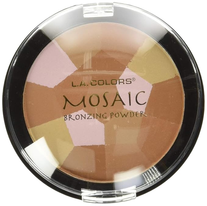 L.A. Colors Mosaic Bronzer/Blush Compact, Golden Bronze, 0.09 Ounce (Pack of 2)-VivaGrace Women