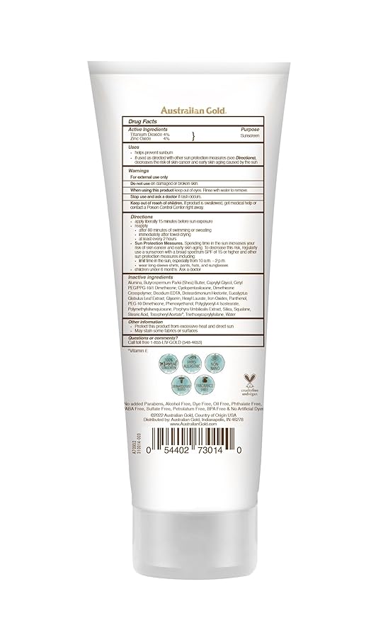 Australian Gold Botanical SPF 50 Tinted Face Sunscreen, Non-Chemical BB Cream, Water-Resistant, Matte Finish, Sensitive Skin, 3 FL Oz-VivaGrace Women