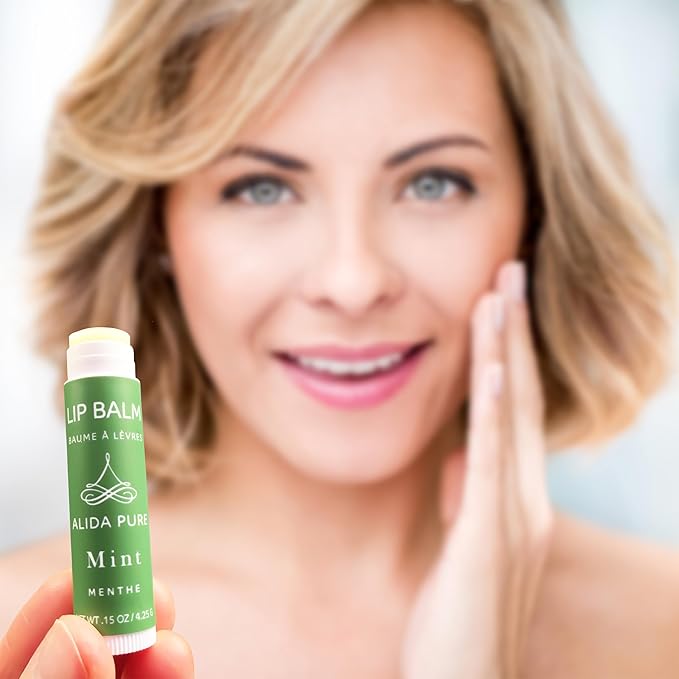 Mint Lip Balm Collection, Vegan Lip Balm Set, Beeswax Free, with Avocado Oil, Organic Jojoba Oil, and Vitamin E, Natural Moisturizer for Dry, Chapped Lips, 3 Tube Set-VivaGrace Women