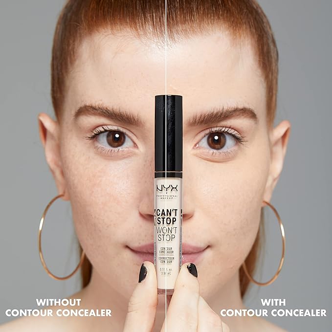 NYX PROFESSIONAL MAKEUP Can't Stop Won't Stop Contour Concealer, 24h Full Coverage Matte Finish - Fair-VivaGrace Women