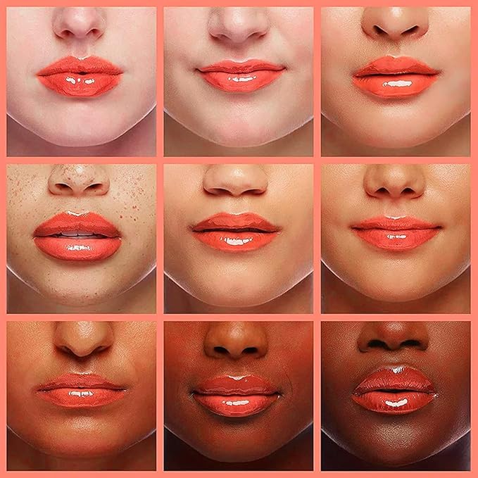 Hydrating Lip Glow Oil, Moisturizing Plumper Lip Gloss, Transparent Plumping Balm, Tinted Balm Care 0.2 OZ - 004 CORAL-VivaGrace Women