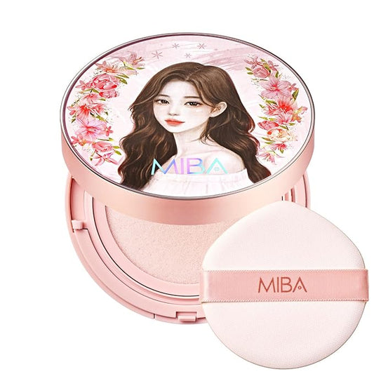 MIBA Ion Calcium Foundation Double Cushion Glow 25 g / 0.88 oz Big Cushion SEASON 3. Long Lasting Cover Effect. Moisture glow. Skin tightening relief. Smooth adhesion. (Lovely #21 Rosy Ivory)-VivaGrace Women