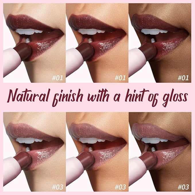 2PCS Tinted Lip Balm, Natural Semi-Gloss Finish, Hydrating Coloring 2 in 1 Lip Stick for Girls & Women 01&03-VivaGrace Women