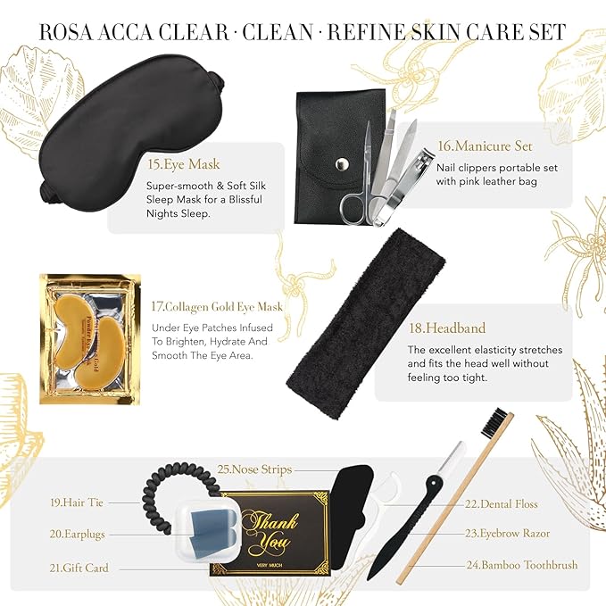 Skin Care Set, 28pcs Body & Facial Kit Gifts for Women & Men includes Face Cream, Bath Oil, Scented Candle, Hyaluronic Acid Face Serum, Facial Skin Care Set, Bath & Body Set, Birthday, Christmas-VivaGrace Women