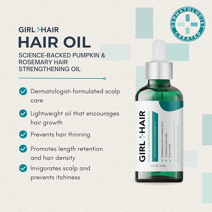 G+H Strengthening Oil | Promotes Thicker, Fuller Hair & Healthy Scalp | With Pumpkin & Rosemary for Healthy Hair | For All Hair Types (2 fl oz)-VivaGrace Women