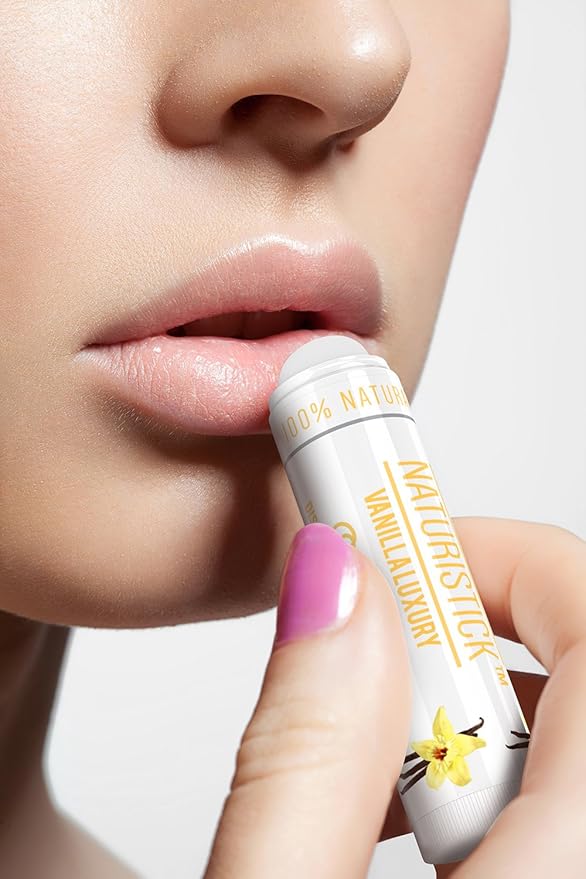 Naturistick Premium Beeswax Lip Balm for Dry, Chapped Lips | 100% Natural Lip Care | Coconut Oil, Shea Butter, Aloe Vera | Moisturizing, Chemical-Free Chapstick | 7 Pack Vanilla Scent | Made in USA-VivaGrace Women