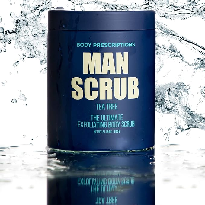 Body Prescriptions Men’s Exfoliating Body Scrub – Ultimate Skin Cleansing Wash in Jar with Twist-Top Lid, For All Skin Types, 21 Ounce (Pack of 1), Tea Tree-VivaGrace Women