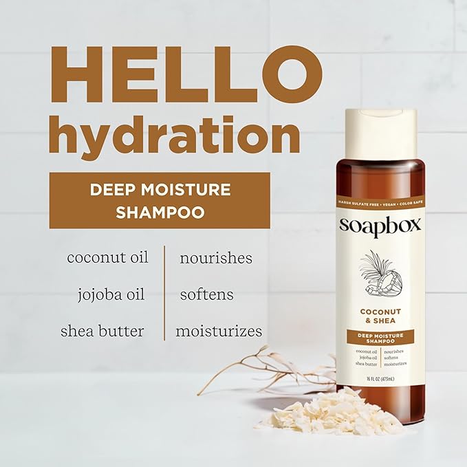 Soapbox Shampoo and Conditioner Set with Coconut Oil, Jojoba Oil, Aloe and Shea Butter to Moisturize and Nourish for All Hair Types, 16 Ounces Each (Pack of 2)-VivaGrace Women