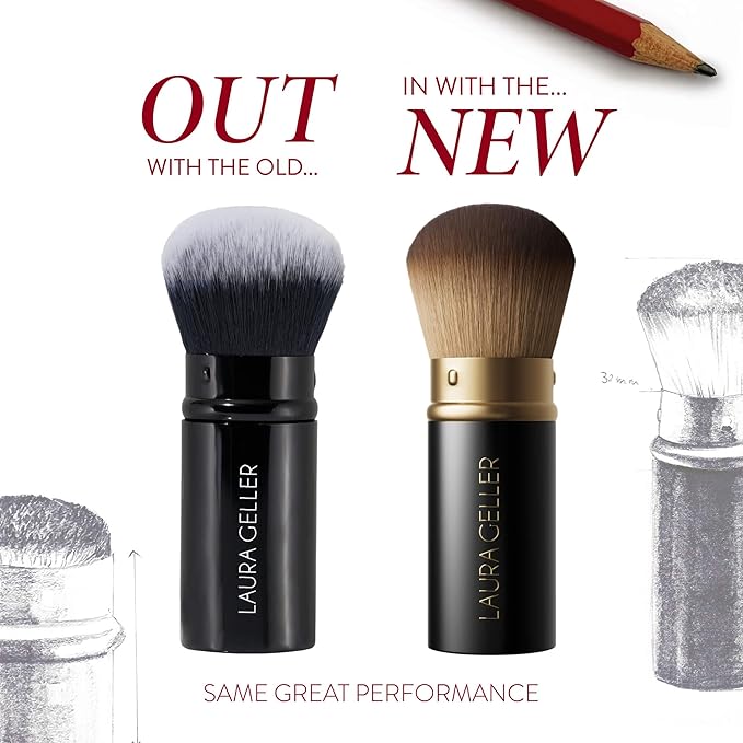 LAURA GELLER NEW YORK Retractable Airbrush Kabuki Brush for All Face Makeup & Foundation for Liquid, Cream and Powder Face Makeup With Aluminum Handle-VivaGrace Women