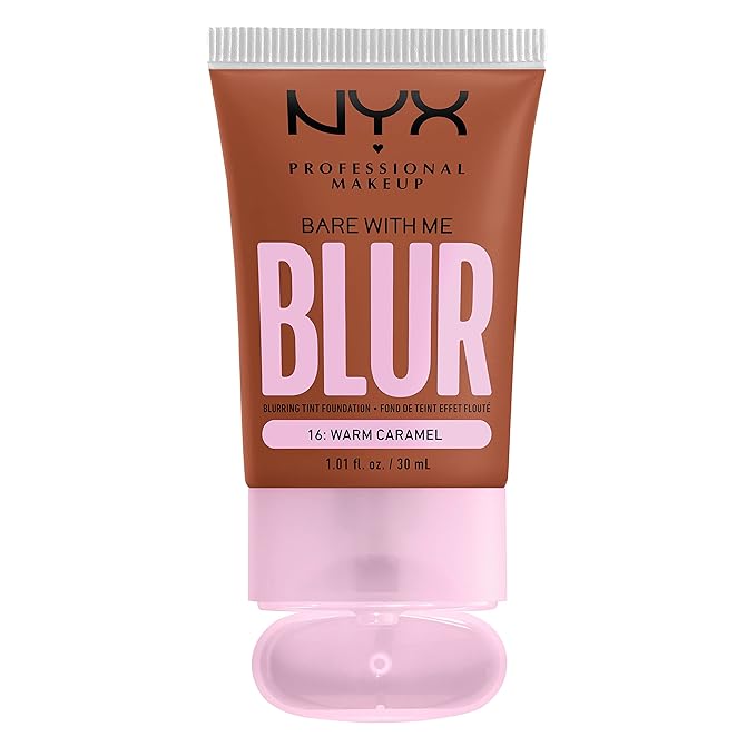 NYX PROFESSIONAL MAKEUP Bare With Me Blur Skin Tint Foundation Make Up with Matcha, Glycerin & Niacinamide - Warm Caramel-VivaGrace Women