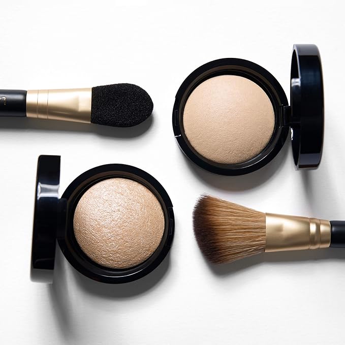 LAURA GELLER NEW YORK Dual-Ended Highlighter Brush - Multipurpose Makeup Brush for Highlighter, Blush, Bronzer and More - Includes Dual-Fiber Vegan Bristles and Satin Paddle for Flawless Application-VivaGrace Women