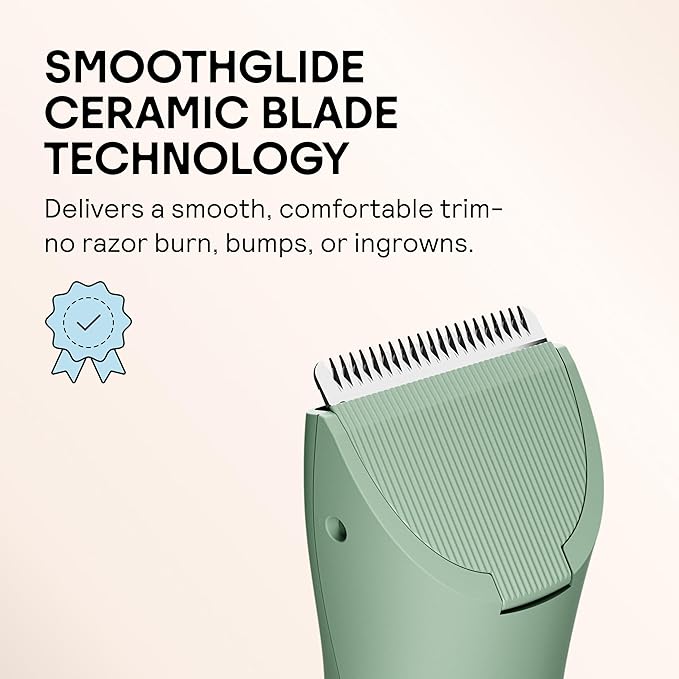 MERIDIAN The Trimmer Original - Body Hair Trimmer for Men, Electric Shaver for Pubic Hair, Chest, Legs & Bikini, Waterproof & Rechargeable, Sage-VivaGrace Women