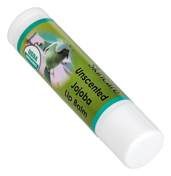 USDA Organic Unscented Lip Balm 2 Pack - Over 70% Pure Organic Jojoba Oil and Organic Beeswax, Soothes and Softens Dry, Cracked, and Sensitive Lips, No Added Scent, No added Taste 15 oz/4.6 gm-VivaGrace Women