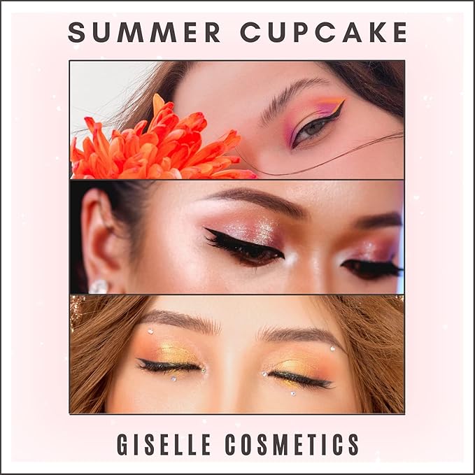 Summer Cupcake Mineral Eye Shadow Pallet, Organic Makeup Kit with Brown Eyeshadow, Nutural Eyeshadow, Mineral Powder, Contour Kit, Highlighter Palette, Hypoallergenic Eyeshadow-VivaGrace Women