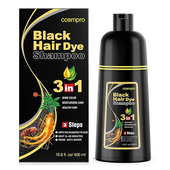 Black Hair Dye Shampoo 3 in 1 for Women/Men for Gray Coverage Instant Hair Color Shampoo Semi Permanent Champu Para Cana-VivaGrace Women