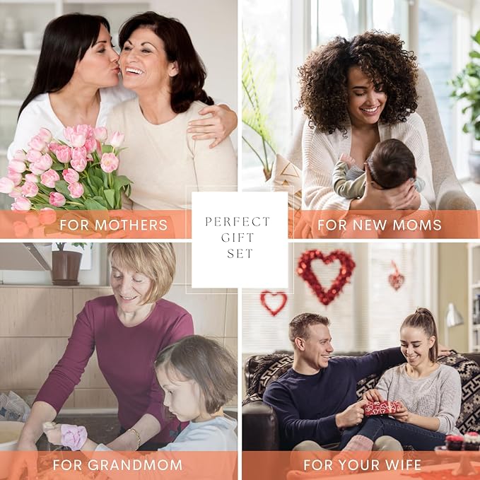 Spa Gift Set with Robe - 7 pc for New Mothers Postpartum Moms & Expecting- Luxurious Gift Set w Jasmine Candle Honey Lotion Coconut Oatmeal Body Scrub - All-Natural for Self-Care. Push present.-VivaGrace Women