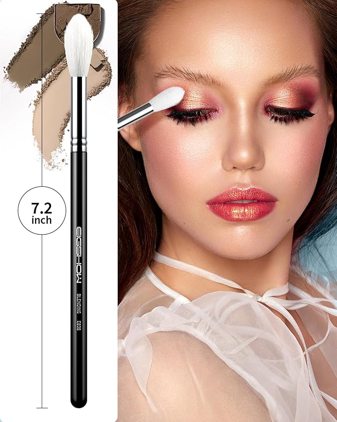 Eyeshadow Brush Fluffy Big Blending Brush Goat Bristles Soft Smugde for Powder Cream Liquid Eyeshadow for Eye Makeup Black (E838)-VivaGrace Women
